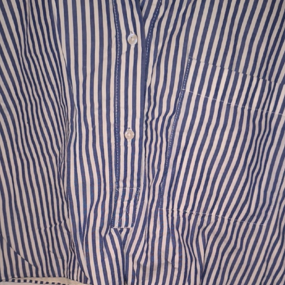 Zara | Blue and White Striped Crop Top - Picture 3 of 5